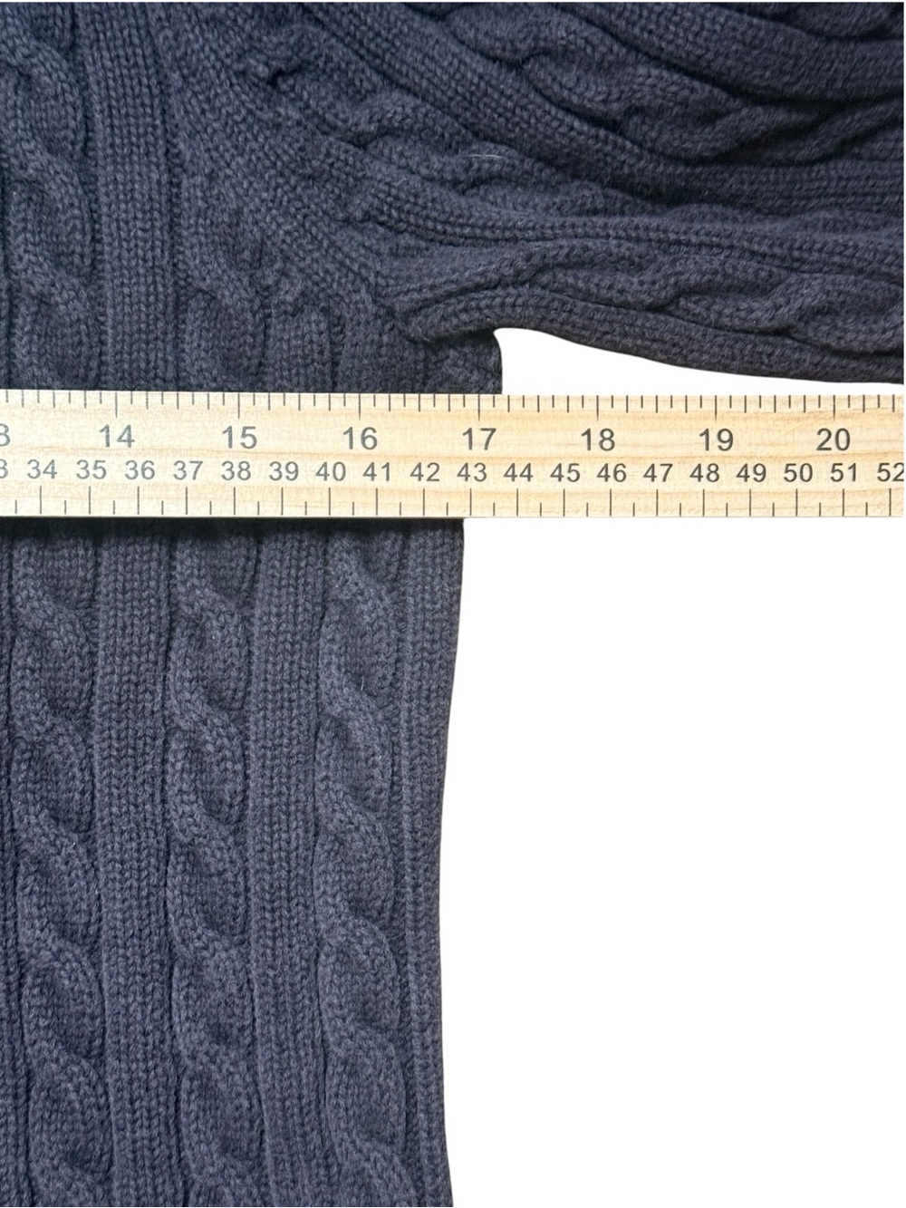 L.L.Bean Women’s L black 100% Cotton Cable Knit Cardigan Sweater - Picture 5 of 9